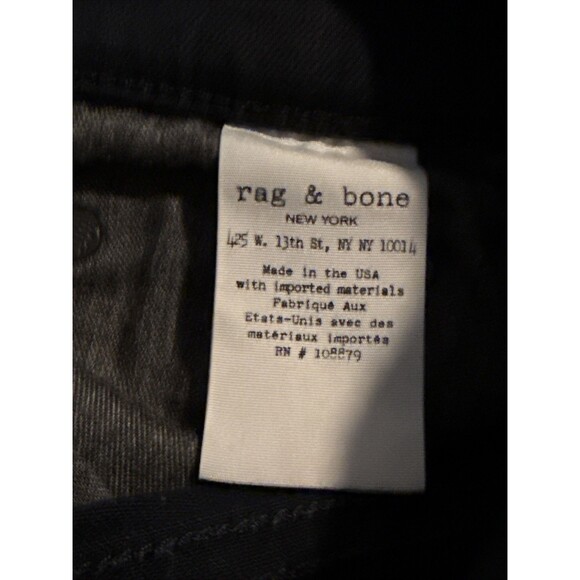 Rag & Bone Justine Skinny Black Denim High Rise  Stretch Jeans USA | Women's 29 - Picture 11 of 11